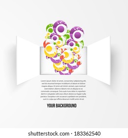 Vector background window and circle. Texture and design