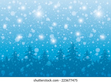Vector background. Winter night.
