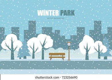 Vector background. winter park 