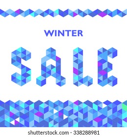 Vector background with winter SALE tag.