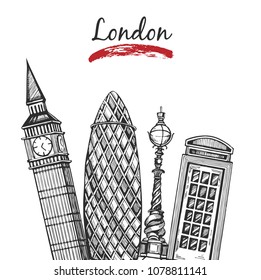 Vector background witjh London buildings