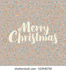 vector background with the words Merry Christmas on the background of snowflakes