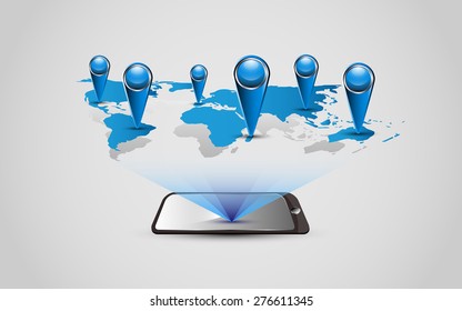 vector background world map technology and business concept