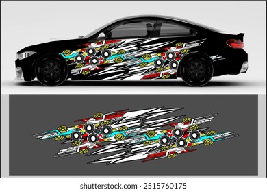 vector background wrap car design with modern line pattern and bright color combination