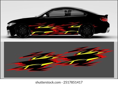 vector background wrap car design with unique line pattern and bright color combination