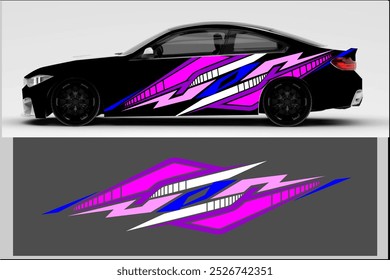 vector background wrap car design with unique line pattern and bright colors, my own work, not AI generated
