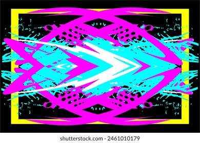 vector background wrap racing design with unique striped patterns, bright colors and spotting effects