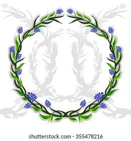 Vector background. Wreaths of flowers. Element of ornament - circle.