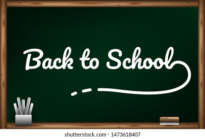 Vector background Writing school messages with white chalk on the blackboard with elements and negative conversions