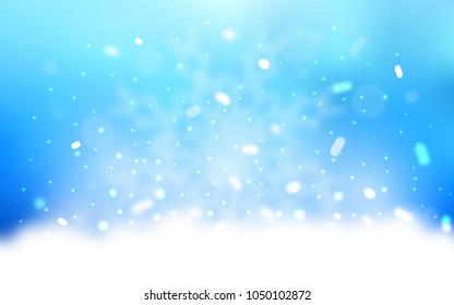 Vector background with xmas snowflakes. Blurred decorative design in xmas style with snow. New year design for your ad, poster, banner.