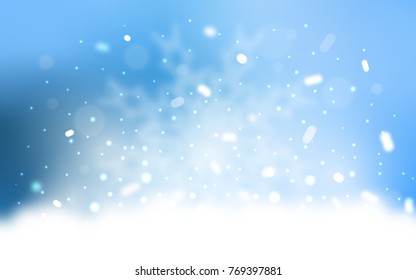 Vector background with xmas snowflakes. Blurred decorative design in xmas style with snow. The pattern can be used for new year ad, booklets.