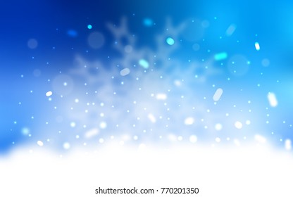 Vector background with xmas snowflakes. Blurred decorative design in xmas style with snow. New year design for your ad, poster, banner.