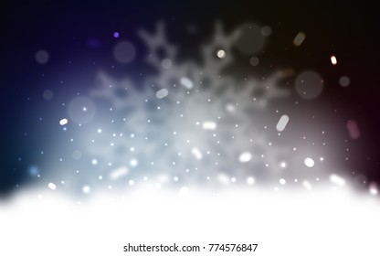 Vector background with xmas snowflakes. Blurred decorative design in xmas style with snow. New year design for your ad, poster, banner.