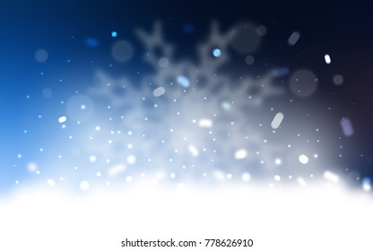 Vector background with xmas snowflakes. Blurred decorative design in xmas style with snow. The pattern can be used for new year leaflets.