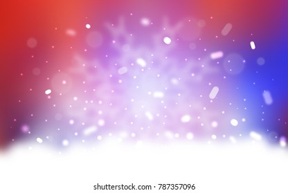 Vector background with xmas snowflakes. Blurred decorative design in xmas style with snow. The template can be used as a new year background.
