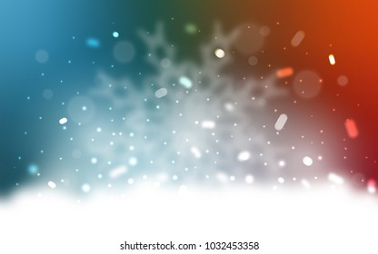 Vector background with xmas snowflakes. Decorative shining illustration with snow on abstract template. The pattern can be used for new year ad, booklets.
