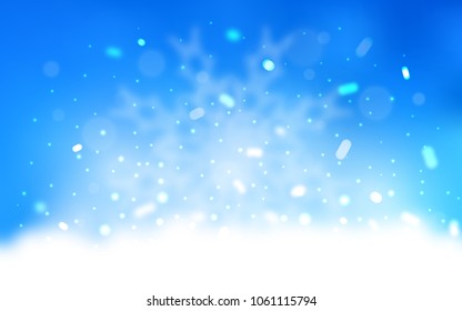 Vector background with xmas snowflakes. Decorative shining illustration with snow on abstract template. The pattern can be used for new year leaflets.