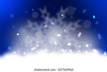 Vector background with xmas snowflakes. Decorative shining illustration with snow on abstract template. The pattern can be used for new year leaflets.