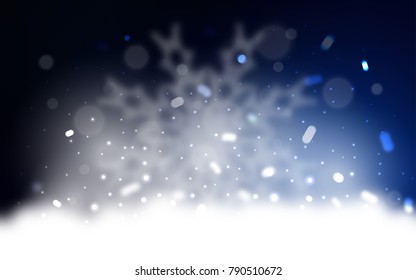Vector background with xmas snowflakes. Decorative shining illustration with snow on abstract template. New year design for your ad, poster, banner.