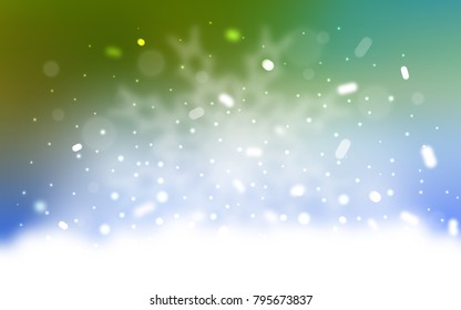Vector background with xmas snowflakes. Decorative shining illustration with snow on abstract template. The pattern can be used for new year leaflets.