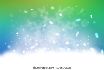 Vector background with xmas snowflakes. Shining colored illustration with snow in christmas style. The pattern can be used for new year ad, booklets.