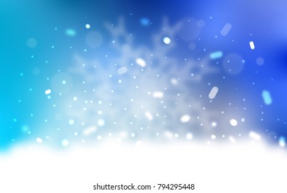 Vector background with xmas snowflakes. Shining colored illustration with snow in christmas style. The pattern can be used for new year ad, booklets.