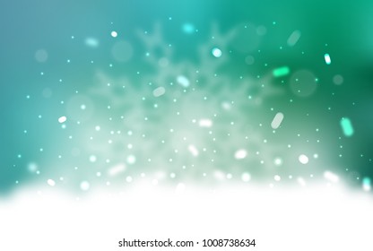 Vector background with xmas snowflakes. Snow on blurred abstract background with gradient. The pattern can be used for new year leaflets.