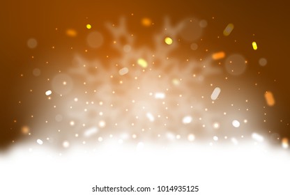 Vector background with xmas snowflakes. Snow on blurred abstract background with gradient. New year design for your business advert.