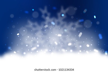 Vector background with xmas snowflakes. Snow on blurred abstract background with gradient. The pattern can be used for year new  websites.