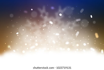 Vector background with xmas snowflakes. Snow on blurred abstract background with gradient. New year design for your business advert.