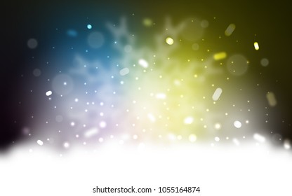 Vector background with xmas snowflakes. Snow on blurred abstract background with gradient. The pattern can be used for year new  websites.