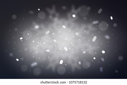 Vector background with xmas snowflakes. Snow on blurred abstract background with gradient. The pattern can be used for new year ad, booklets.