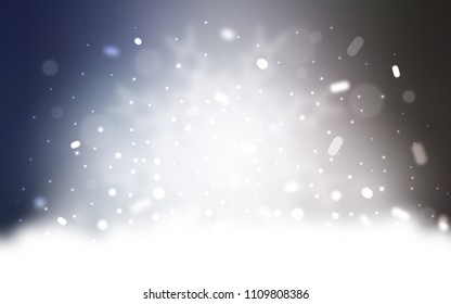 Vector background with xmas snowflakes. Snow on blurred abstract background with gradient. New year design for your ad, poster, banner.