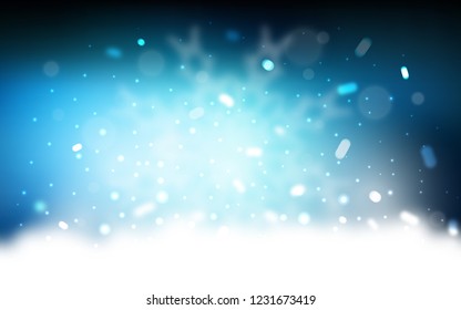 Vector background with xmas snowflakes. Snow on blurred abstract background with gradient. New year design for your business advert.