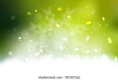Vector background with xmas snowflakes. Snow on blurred abstract background with gradient. New year design for your business advert.
