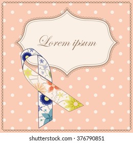 Vector background with yellow and blue ribbon vintage