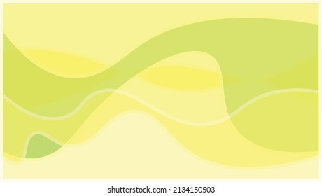 Vector background in yellow and green with edges in light yellow. Waves with different degrees of coverage.