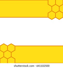 Vector background of a yellow honeycomb with a place for a label.