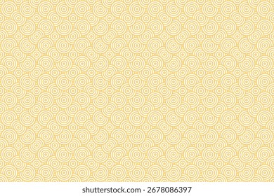 Vector background with yellow Japanese wave pattern