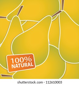 Vector background with yellow pears