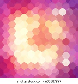 Vector background with yellow, pink hexagons. Can be used in cover design, book design, website background. Vector illustration