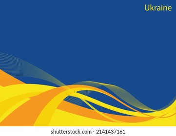 Vector background. Yellow ribbons on a blue background. Picture in the colors of the flag of Ukraine