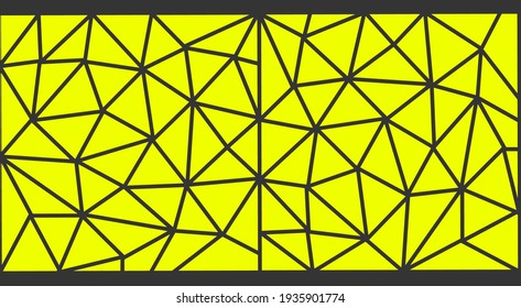 Vector background of yellow triangles pattern isolated on dark colour 