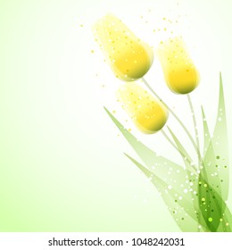 Vector background with yellow tulips