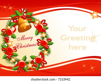 vector background for your christmas greeting with wreath