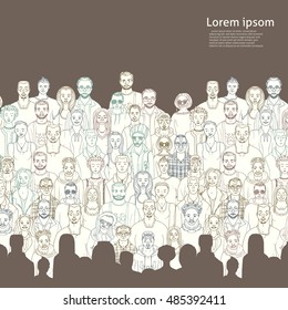 vector background for your text with hand drawn people 