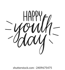 Vector background youth day lettering.