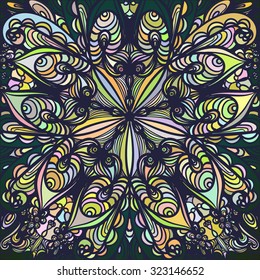 Vector background with zentangle pattern for design