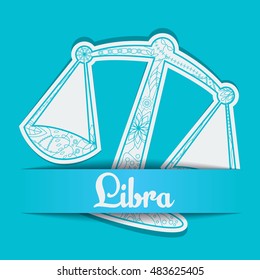 Vector background with zodiac sign Libra