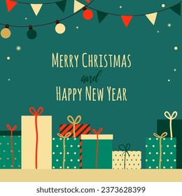 Vector background.Merry Christmas and Happy New Year
